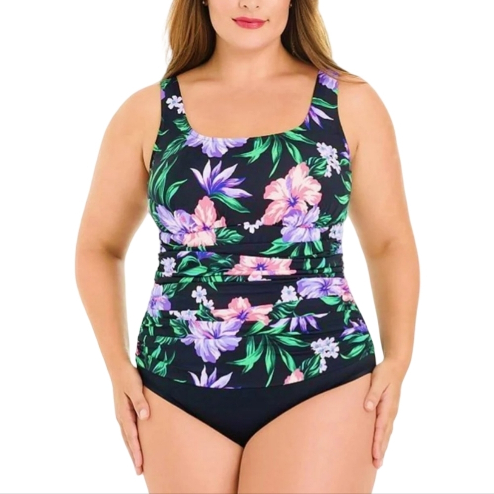 Croft & Barrow Women's Bikini with Purple Floral Design Size 14 - Picture 2 of 7
